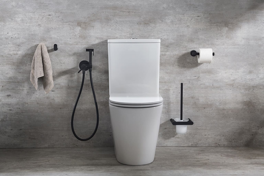 Гигиенический душ встраиваемый с магнитным клапаном и латунной лейкой 336801WCNM черный