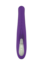 Фиолетовый вибратор с клиторальным отростком J3 - 24 см. (Цвет: фиолетовый)