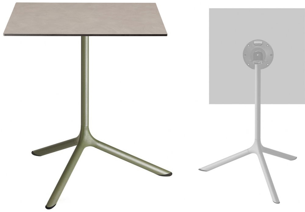 Стол ламинированный обеденный складной Scab Design Tripe Maxi Folding, оливковый, тортора шпатель