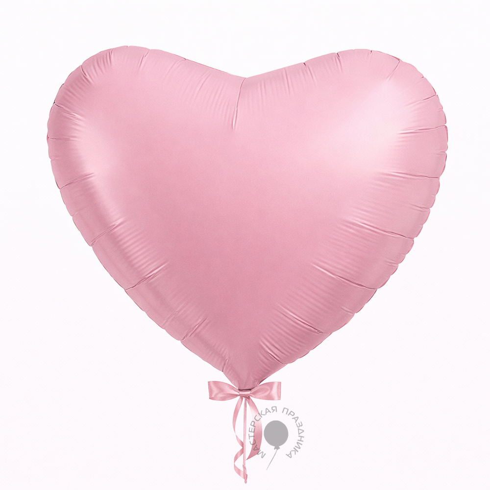 G Шар 36'' / 91 см сердце матовый розовый (БГ-150) 