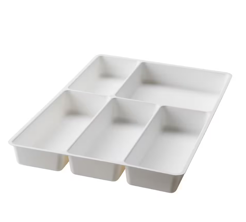 СТОДЖА STODJA Лоток для столовых приборов, белый, 31x50 см