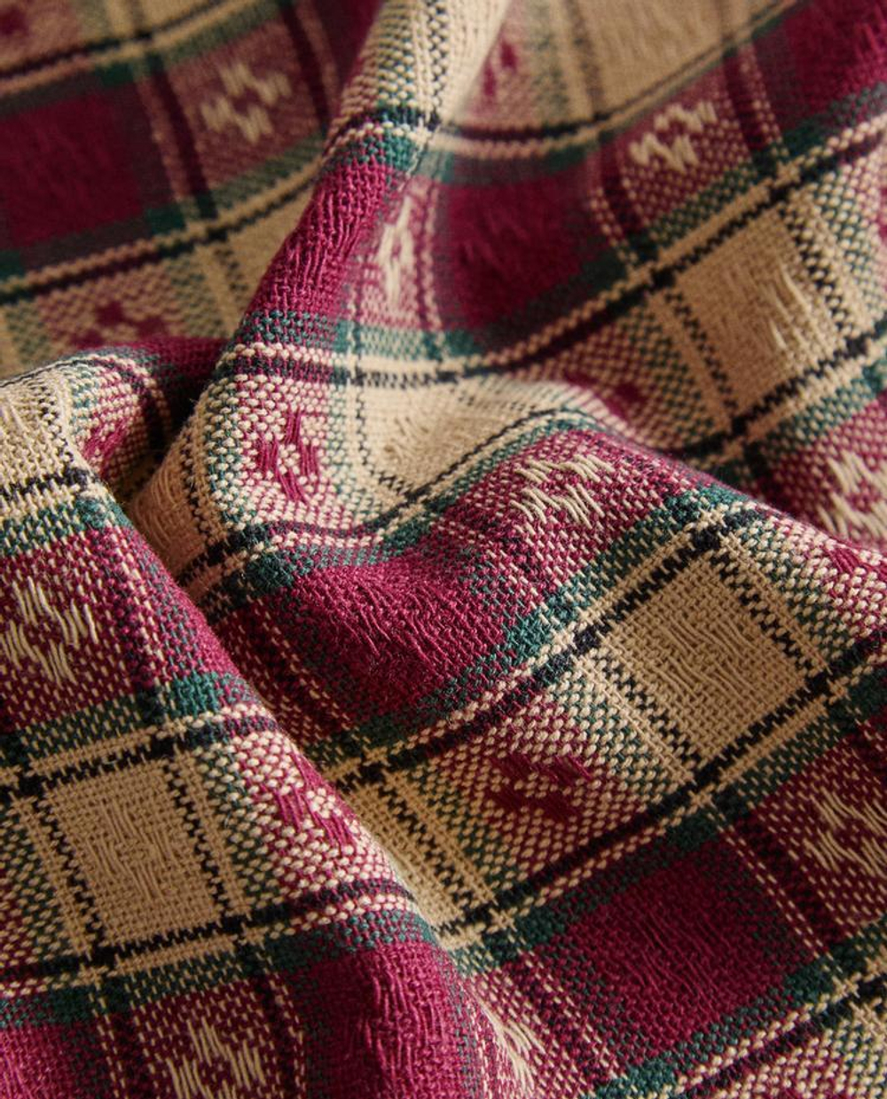 ZARA HOME НАБОР РОЖДЕСТВЕНСКИХ САЛФЕТОК В КЛЕТКУ (2 ШТ.), ТЕМНО-КРАСНЫЙ