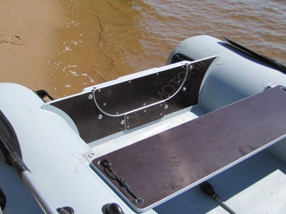 Надувная лодка Фрегат М-390 FM Light Jet ( серый ) комбинированный транец