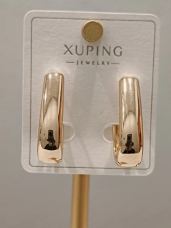 Серьги Xuping «Золотая линия» Gold 18K
