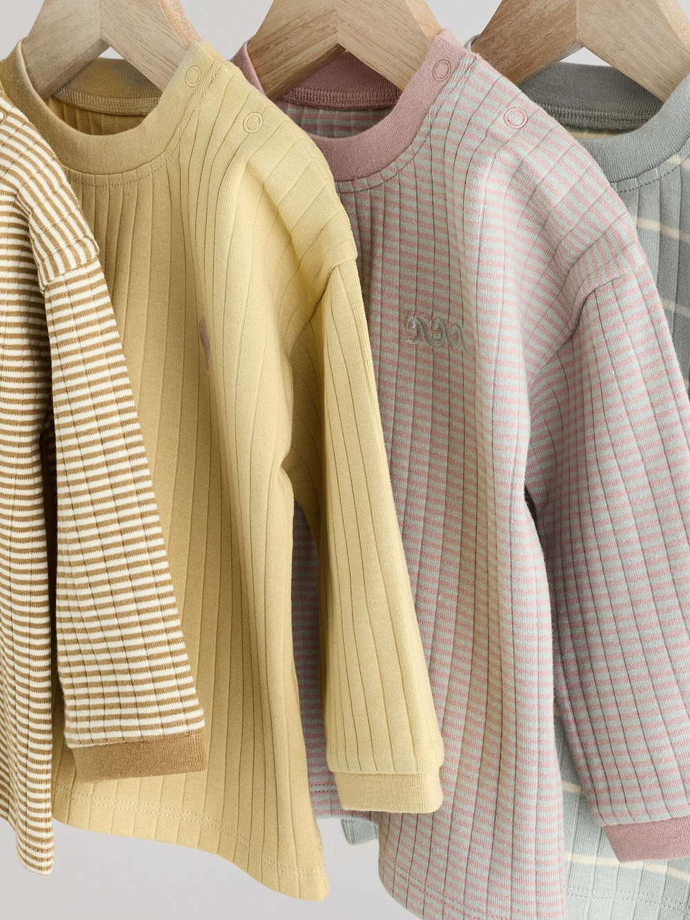 Лонгслив для малышей Next E48-161, 3 шт., Бежевый, Розовый, Голубой