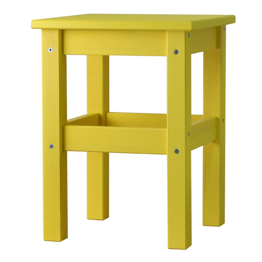 Табурет деревянный Одвар 33х33 см из массива сосны, желтый