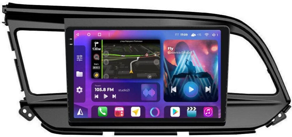 Магнитола для Hyundai Elantra 2019-2020 - FarCar XXL1159M QLED+2K, Android 12, ТОП процессор, 8Гб+256Гб, CarPlay, 4G SIM-слот