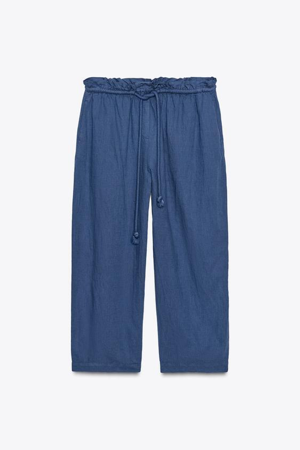 ZARA БРЮКИ ИЗ ЛЬНЯНОЙ ТКАНИ — ZW COLLECTION, ИНДИГО