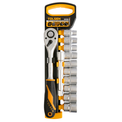 TOLSEN (TT15152) Набор торцевых головок с трещоткой 1/2", 10-22 мм, 12 предметов