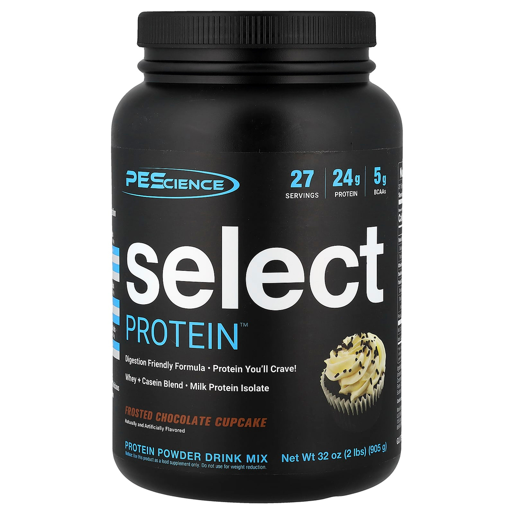 PEScience, Select Protein™, протеиновая смесь для приготовления напитка, глазированное шоколадное пирожное, 905 г (2 фунта)