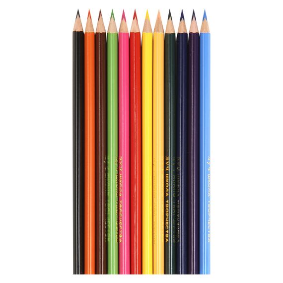 Rəngli karandaş \ Цветные карандаши 12 цветов, дерево, трехгранный