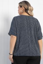 Блуза Миланья (сине-белая) Б12845-27М LT Collection