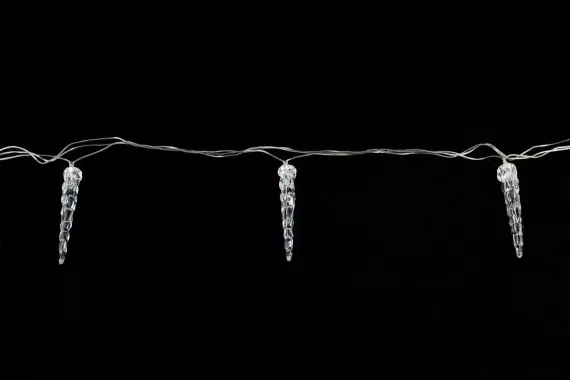 Гирлянда тающие сосульки 8 м., 40 разноцветных LED ламп, прозрачный провод, соединяемая, Winner Light (01.5T.40-(2))