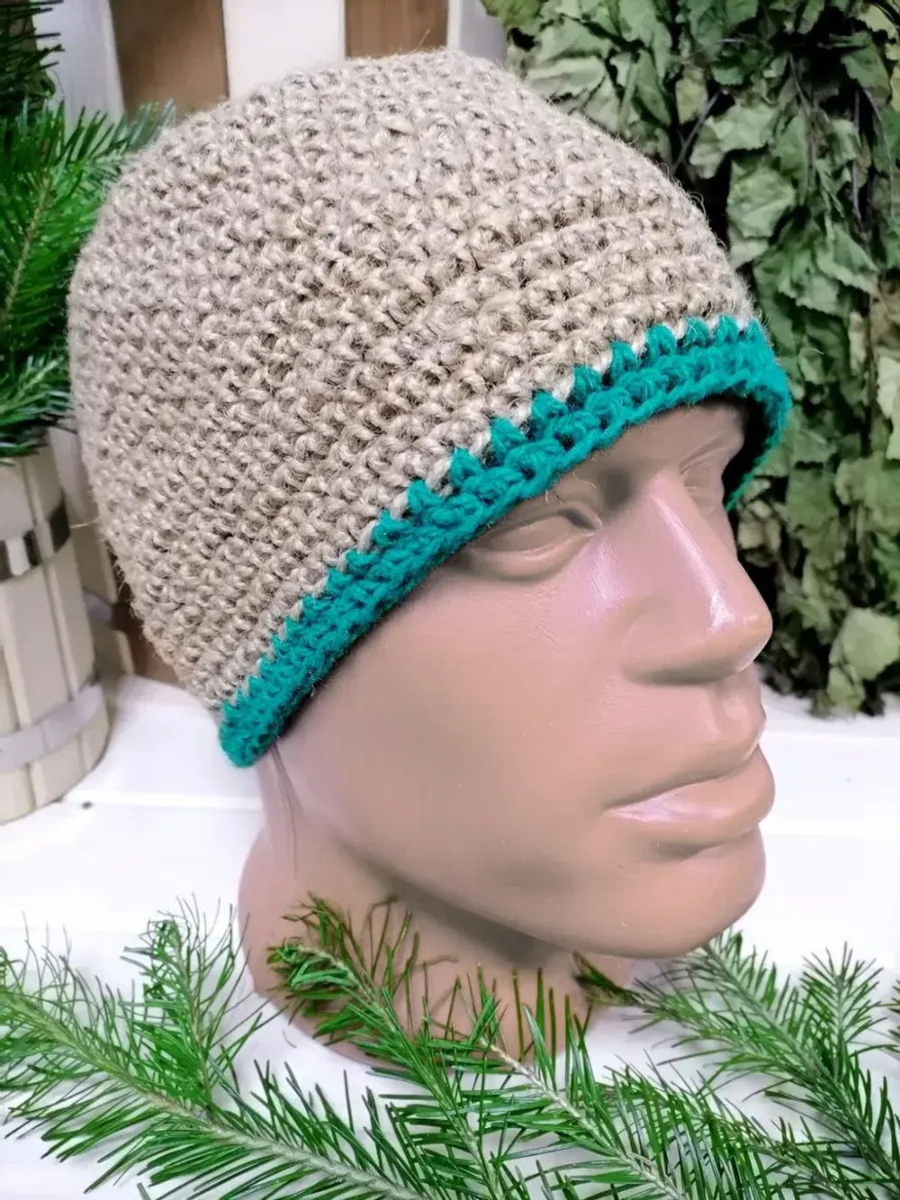 Шапка для бани джутовая