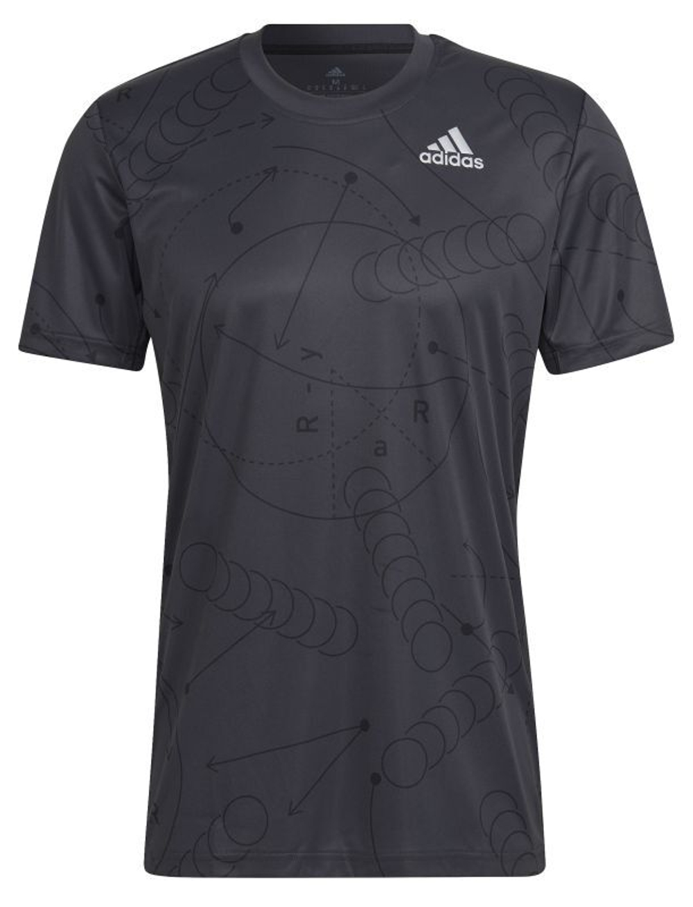 Футболка мужская теннисная Adidas Club Graphic Tennis Tee - carbon