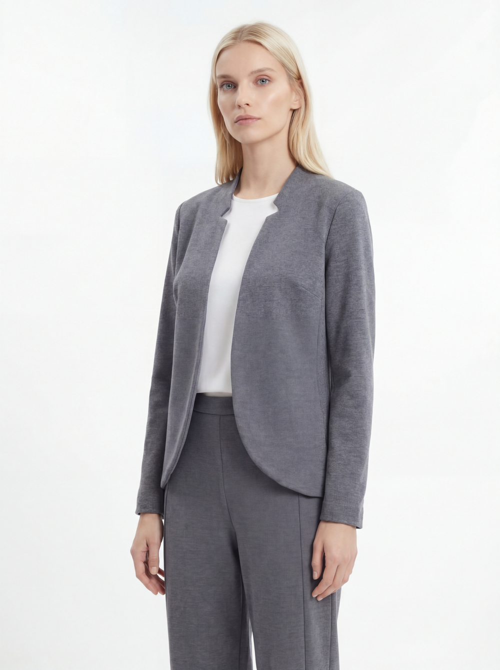 Костюм из шерстяного джерси Брук серый