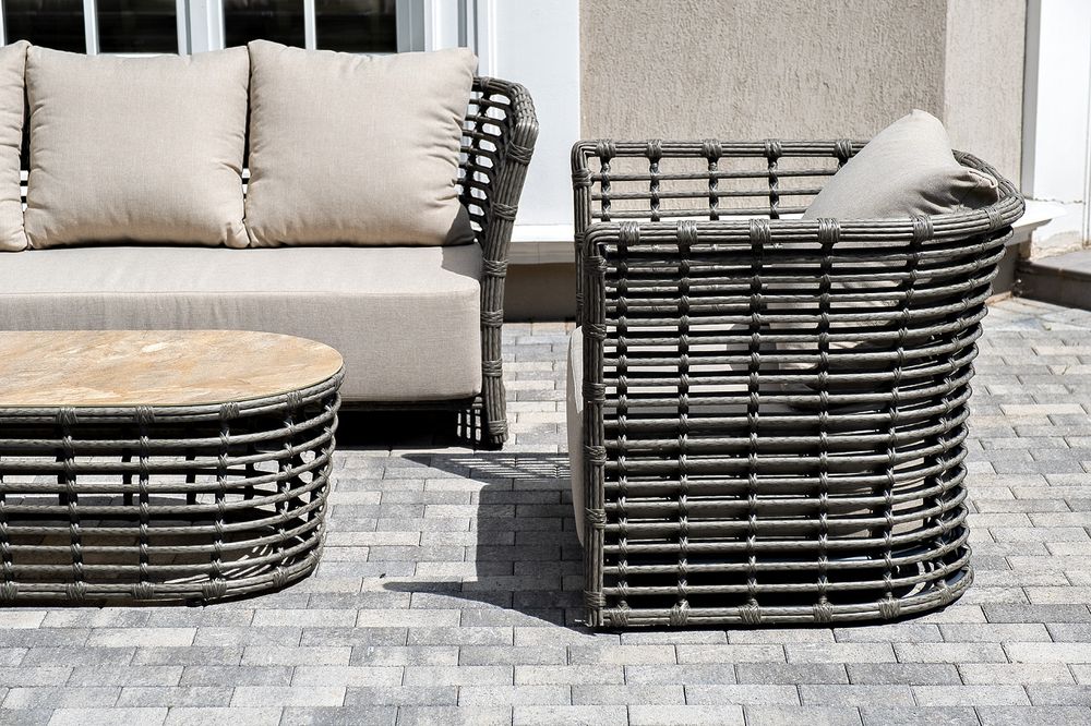 "Валенсия" лаунж-зона из искусственного ротанга, цвет серый