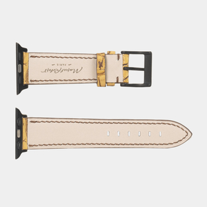 Ремешок для Apple Watch 40/41/42 mm из кожи аллигатора, бежевогоо цвета винтаж