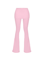 pink flared trousers