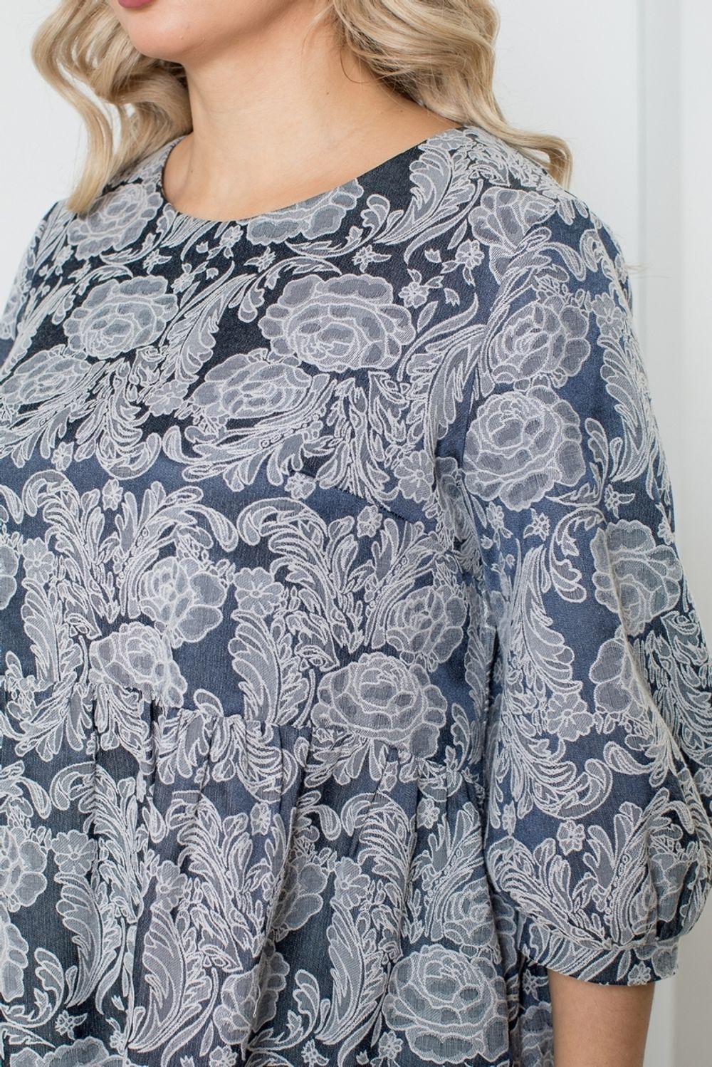 Платье 1297 цветы на джинсовом Novita (Акция)