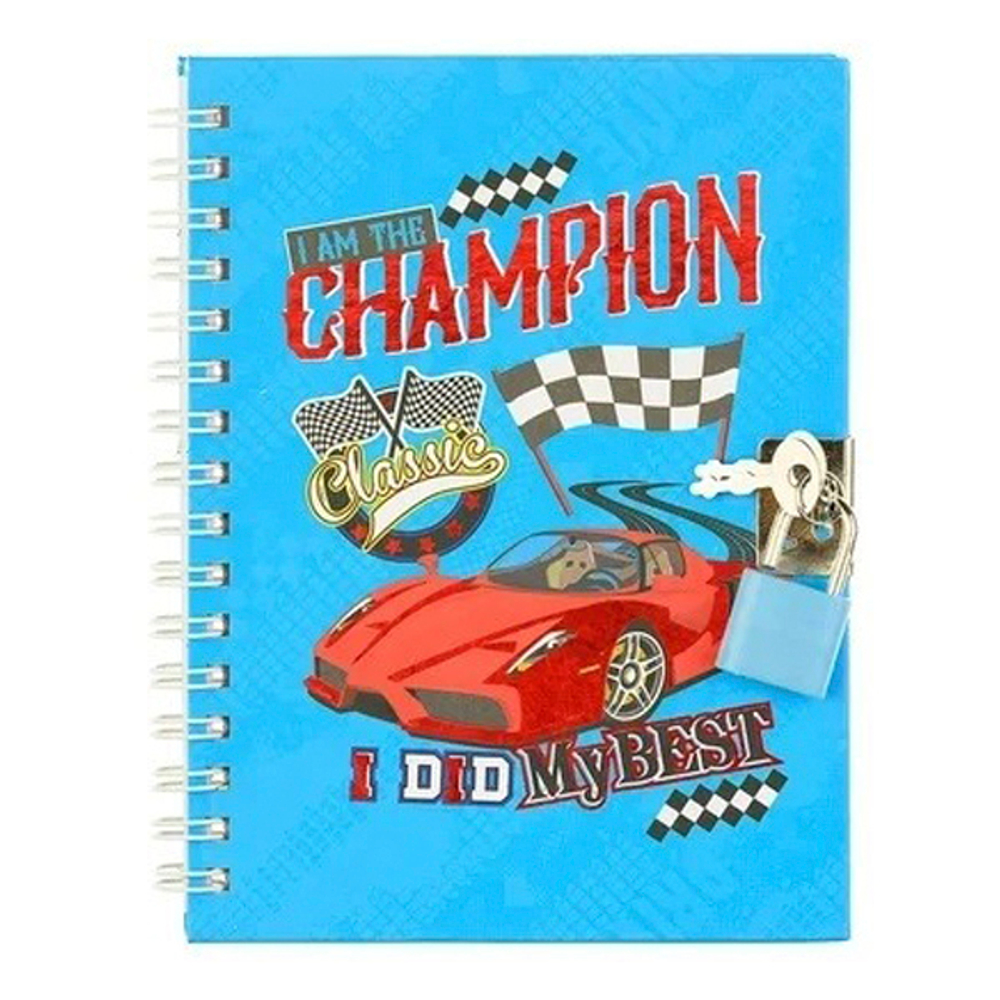 Блокнот детский Basir на замке, формат А6, серия "Машины", переплет 7БЦ, 15*11 см, 48 листов, 4 вида обложки ассорти