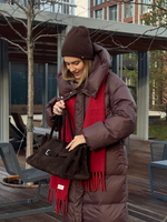 Пуховик Сахалин макси шоколад