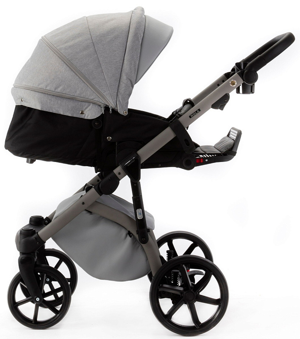Детская коляска Adamex Nola Natura 2 в 1 N-9-MOON (СВ.СЕР + СВ.СЕР. КОЖА)