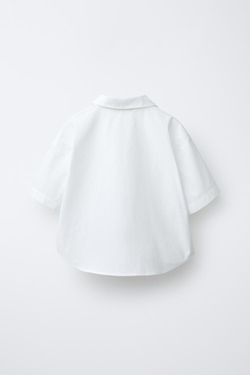 ZARA РУБАШКА С ВЫШИВКОЙ, БЕЛЫЙ/КРАСНЫЙ