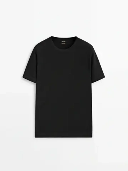 Massimo Dutti Футболка из 100% хлопка,черный