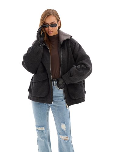 Графитовая куртка с накладными карманами