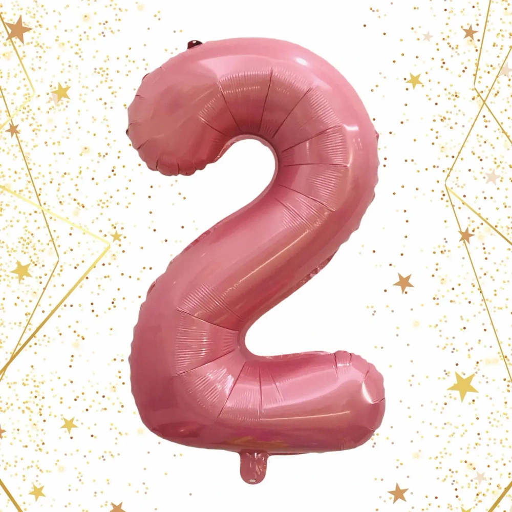 Шар фольгированный 32'/81см «Цифра «2» (розовый)