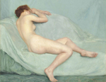 Поль Зиффер. №230. Лежащая обнаженная (Reclining Nude). 38.5 х 46.5. Холст, масло. Частное собрание.