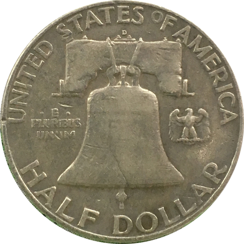 50 центов 1953 года. США. Двор "D". Франклин