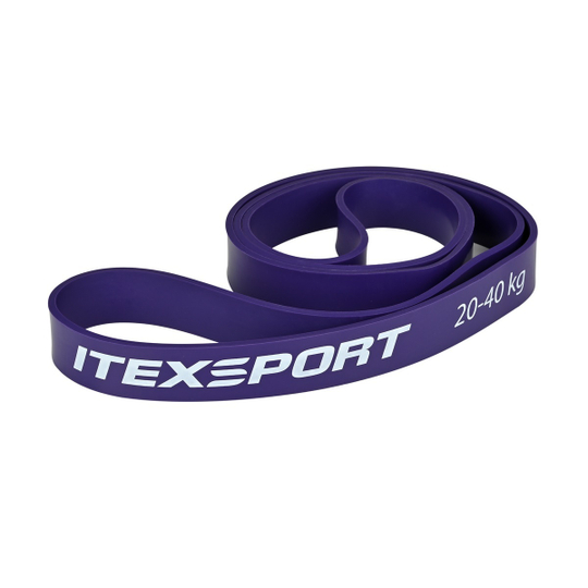 ITEX SPORT резинка для подтягивания на турнике, эспандер ленточный фиолетовый (сопротивление 20-40 кг), оптом