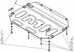 Защита стальная 2 мм Д, КПП Hyundai Elantra; KIA Cee'd; Cerato MOTODOR.70919