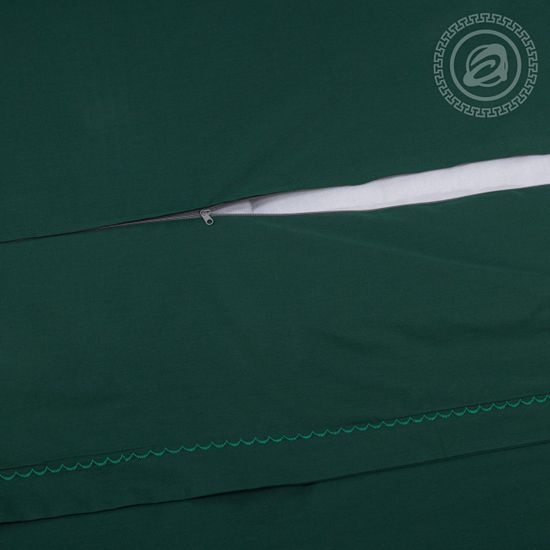 Двуспальный с европростынёй комплект постельного белья Изумруд Мако-сатин