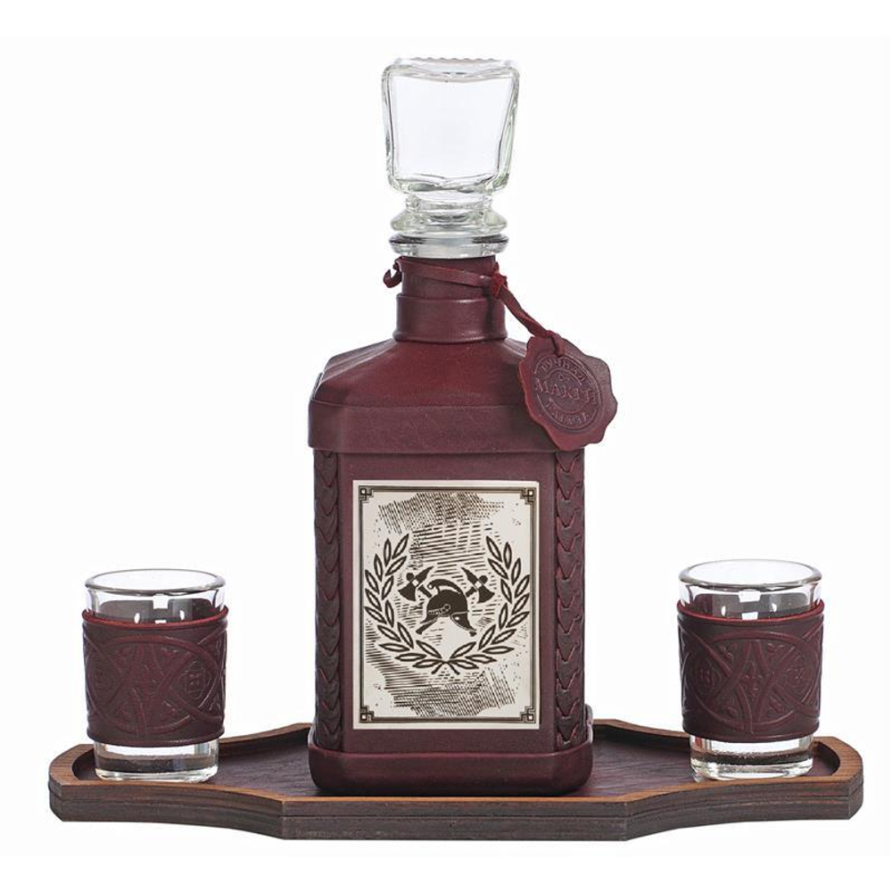 Графин «Пожарному-1» с накладкой покрытой никелем