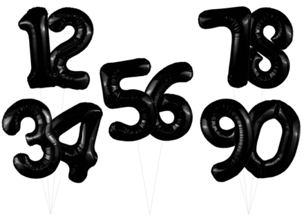 Шар - цифра с гелием Slim (чёрный) | 0119