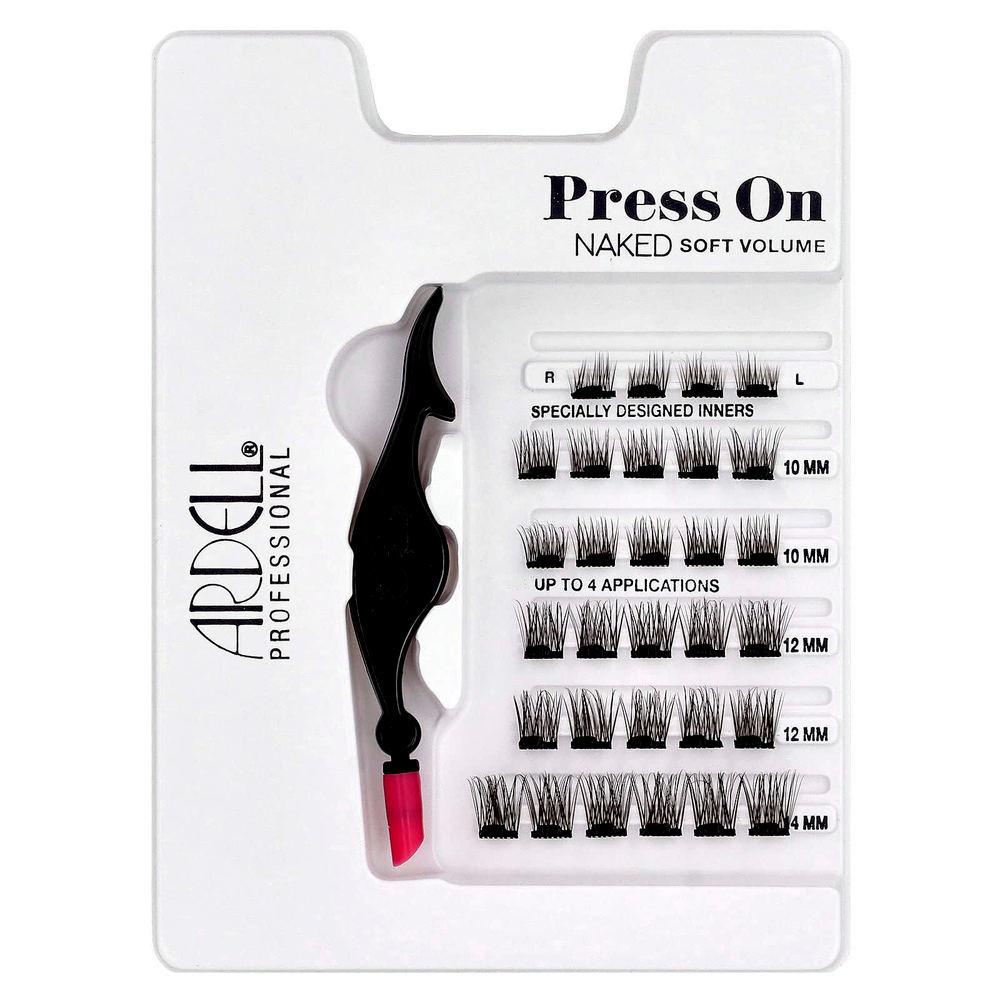 Ardell, Press On, предварительно приклеенные нижние ресницы, мягкий объем без слоя, 30 предварительно приклеенных кластеров и аппликатор