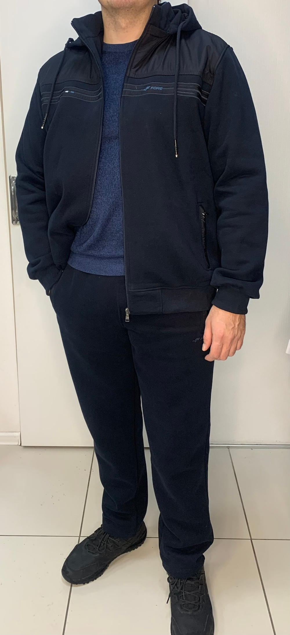 Мужской  теплый спортивный костюм на флисе