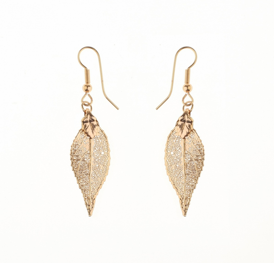 Серьги листья Ester Bijoux Вишня LF31C-RG BR