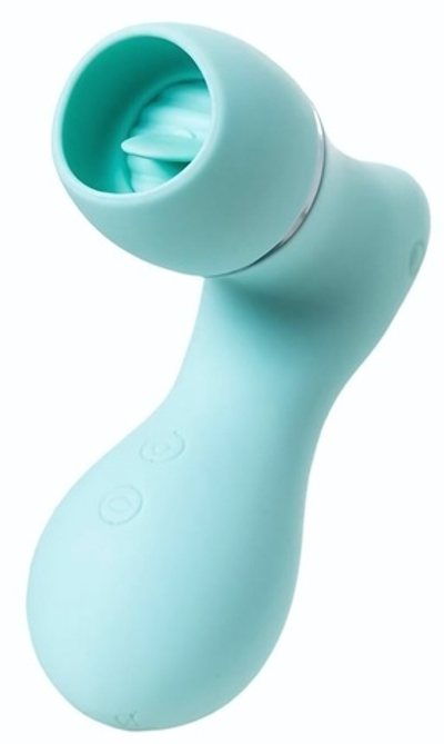 Мятный вакуум-волновой стимулятор клитора с язычком DINGO (Цвет: мятный)