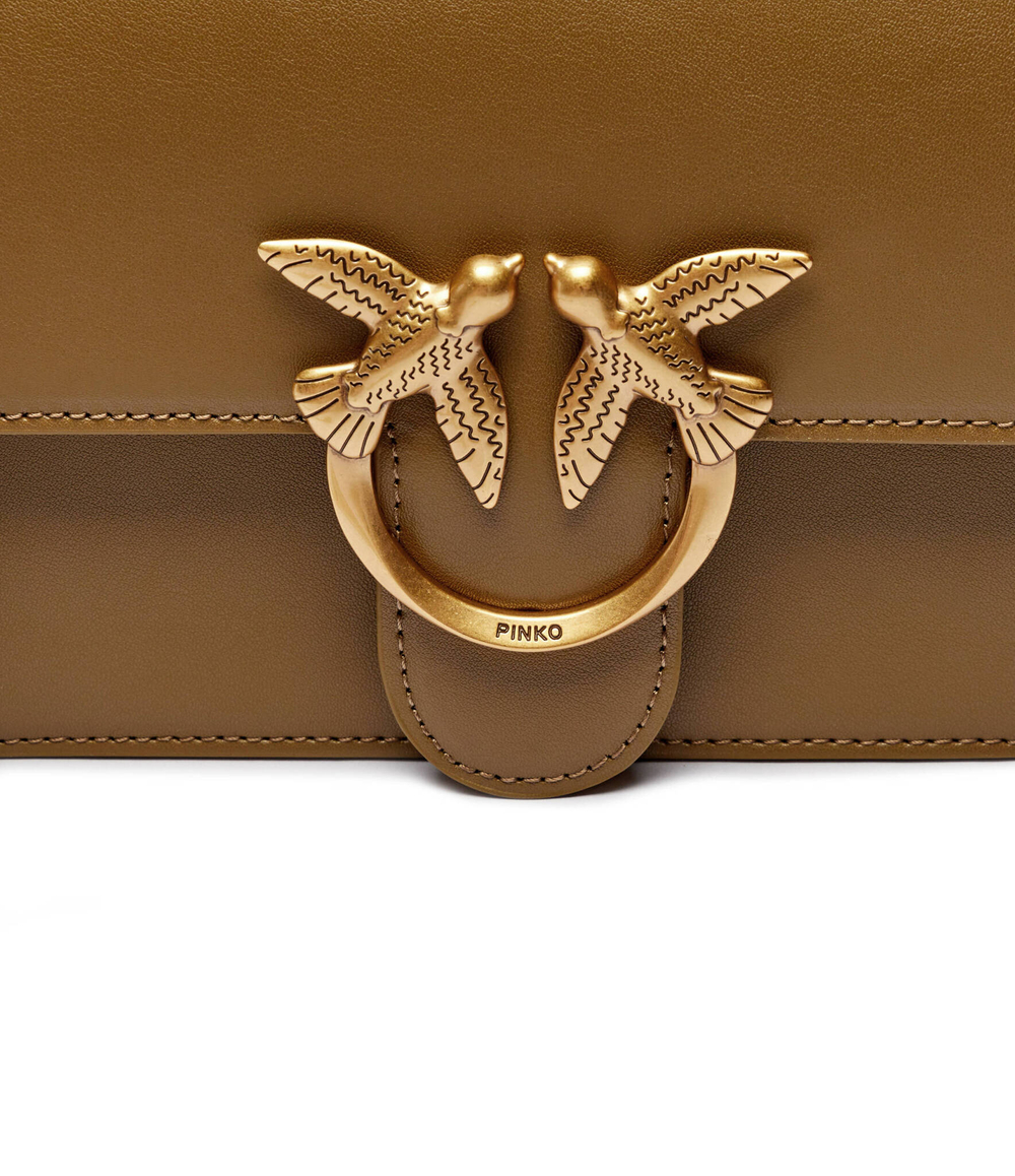 Кожаная сумка через плечо LOVE ONE MINI Pinko - оливковый(100074 A0F1)