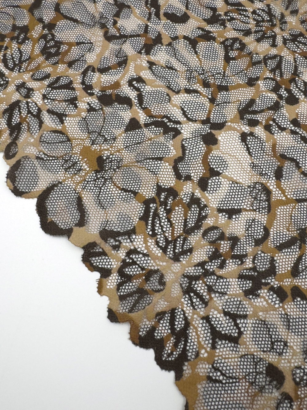 Эластичное кружево леопардовое ширина 22 см ОТРЕЗ 1.3 м