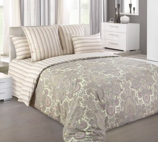 Полуторный комплект постельного белья Пейсли поплин