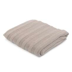 Плед из хлопка с буклированной вязкой светло-серого цвета из коллекции essential, 130х170 см