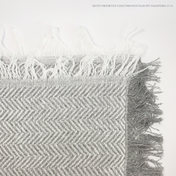 Плед вафельный 200х220, Елочка, Серый/Белый