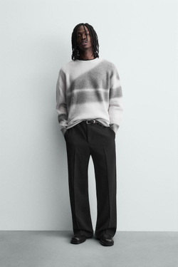 ZARA ДЖЕМПЕР С ПРИНТОМ, ЖЕЛТОВАТО-БЕЛЫЙ