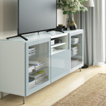 Верхняя панель для телевизора IKEA BESTA (БЕСТО), Светло-зеленый, Стекло, 180x40 см