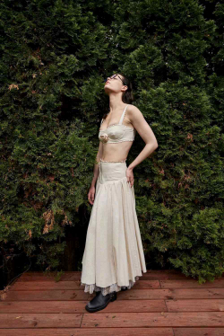 Юбка изо льна на низкой талии